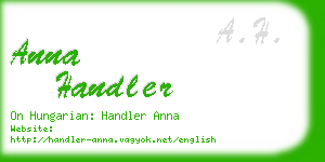 anna handler business card